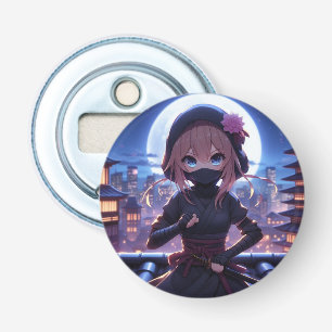 Cute ninja warrior girl bottle opener