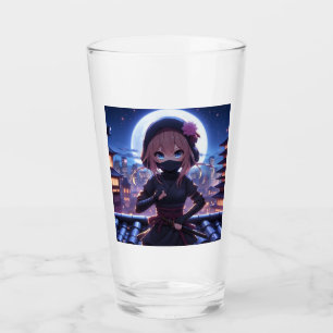 Cute ninja warrior girl glass