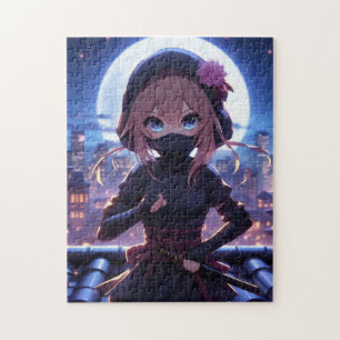 Cute ninja warrior girl jigsaw puzzle