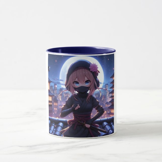 Cute ninja warrior girl  mug (Center)