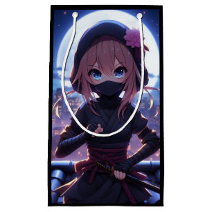 Cute ninja warrior girl  small gift bag