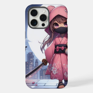 Cute ninja warrior girl & teddy iPhone 15 pro max case