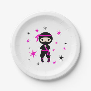 Cute Ninja Warrior Kid Girls Birthday Party  Paper Plate