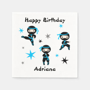 Cute Ninja Warrior Kids Birthday Party Favour Napkin