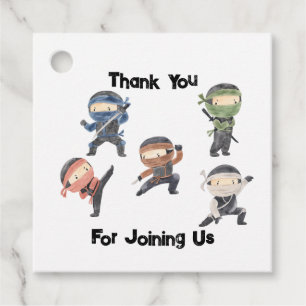 Cute Ninja Warrior Kids Birthday Party  Favour Tags