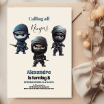 Cute Ninja Warrior Kids Birthday Party Invitation<br><div class="desc">Step into the world of stealth and excitement with our "Ninja Birthday Karate Party Invitation." This isn't just an invitation; it's a call to embark on a thrilling adventure filled with ninja moves and karate kicks. Let's explore the details that make this invitation the perfect introduction to a birthday celebration...</div>