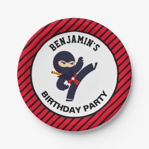 Cute Ninja Warrior Kids Birthday Party Paper Plate