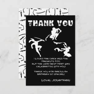 Cute Ninja Warrior Kids Birthday Party  Thank You Card