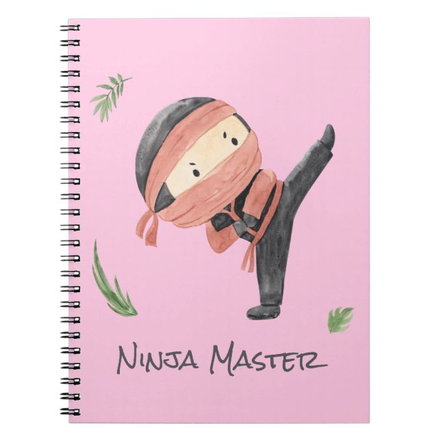 Cute Ninja Warrior - Kids Custom Name  Notebook (Front)