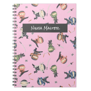 Cute Ninja Warrior - Kids Custom Name Notebook