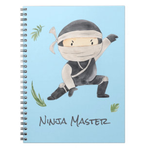 Cute Ninja Warrior - Kids Custom Name Notebook