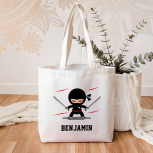 Cute Ninja Warrior Kids Tote Bag