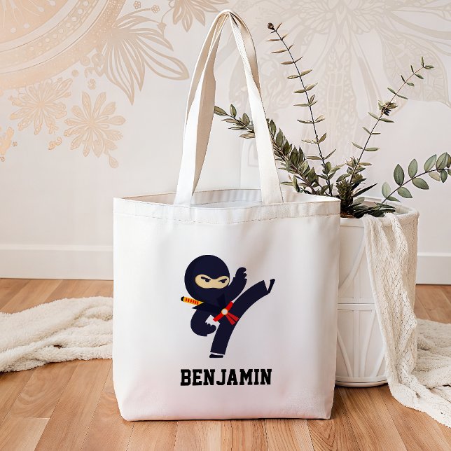 Cute Ninja Warrior Kids Tote Bag (Creator Uploaded)