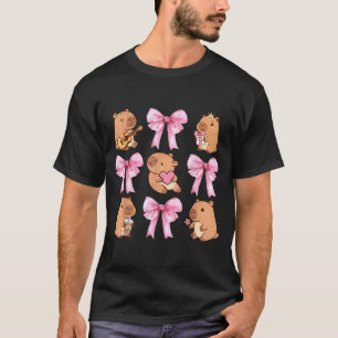 Cute Nk Coquette Bow Kawaii Capybara Lover T-Shirt