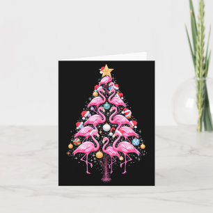 Cute Nk Flamingo Christmas Tree Santa Hat Trocal P Card