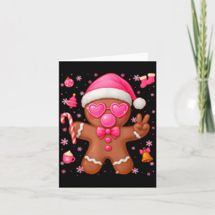 Cute Nk Gingerbread Bubble Gum Christmas Xmas Girl Card