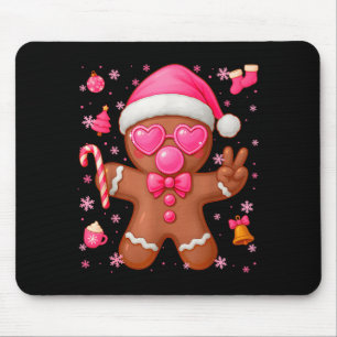 Cute Nk Gingerbread Bubble Gum Christmas Xmas Girl Mouse Pad