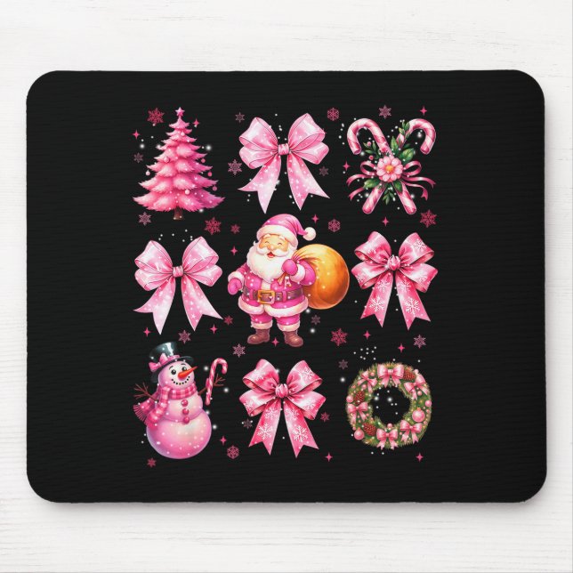 Cute Nk Santa Coquette Snowman Christmas Xmas Wome Mouse Pad (Front)