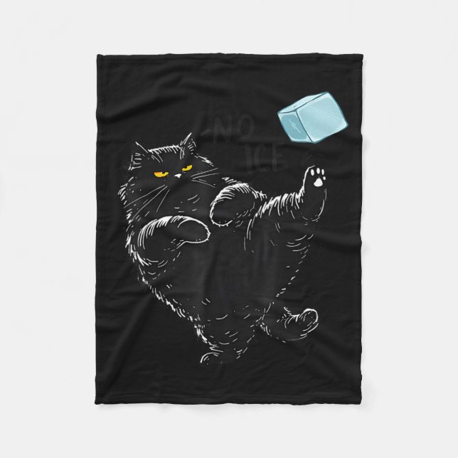 Cute No Ice Please Cat Meme Fleece Blanket (Front)