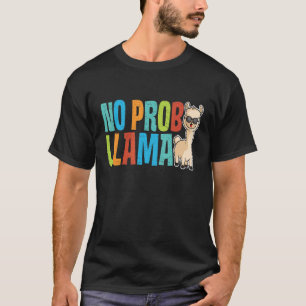 Cute No Prob Llama Rainbow Animal Retro Vintage 4 T-Shirt