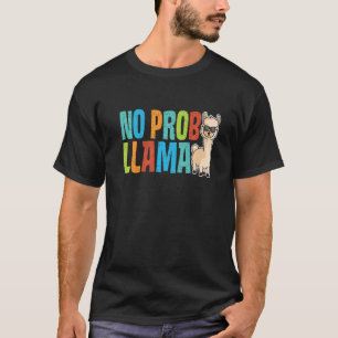 Cute No Prob Llama Rainbow Animal Retro Vintage T-Shirt