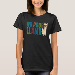 Cute No Prob Llama Rainbow  Animal Retro Vintage   T-Shirt