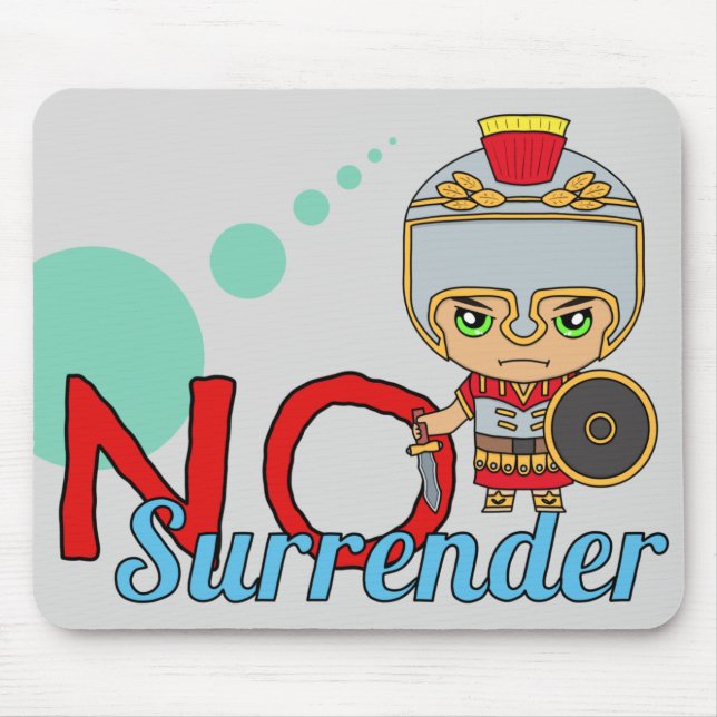 Cute "No Surrender" Ares God of War Mouse Pad (Front)
