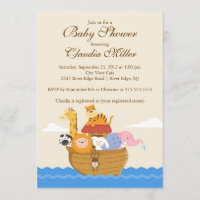 Cute Noah"s Ark Baby Girl or Baby Boy Shower