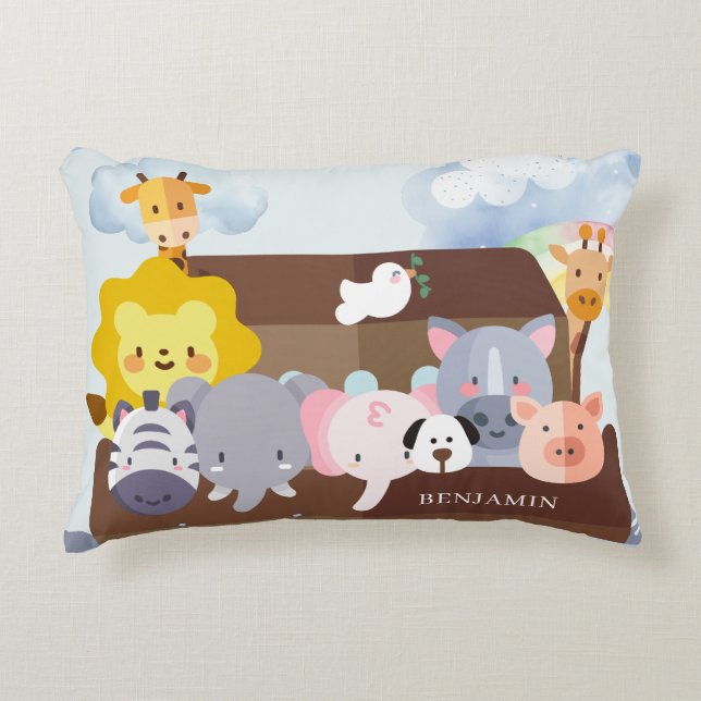Cute Noah's Ark Decorative Cushion (Front)