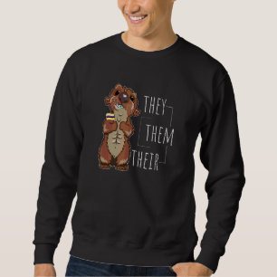 Cute Non Binary Otter They Them Their Agender Gend Sweatshirt