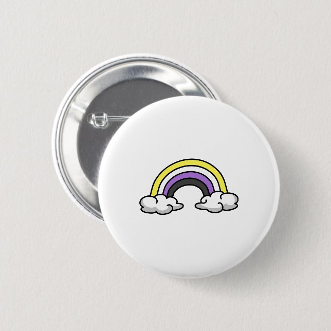 Cute Nonbinary Rainbow 6 Cm Round Badge (Front & Back)