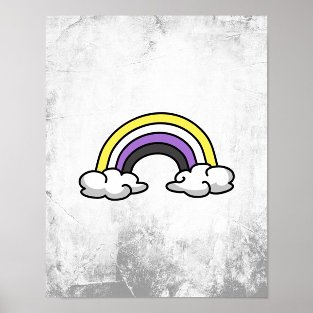 Cute Nonbinary Rainbow Poster (Front)
