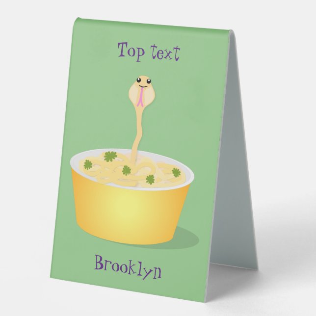 Cute noodles snake cartoon illustration humour (Front)