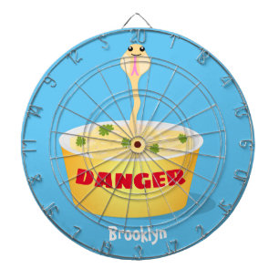 Cute noodles snake cartoon illustration humour dartboard