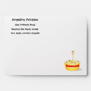 Cute noodles snake cartoon illustration humour envelope