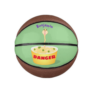 Cute noodles snake cartoon illustration humour mini basketball