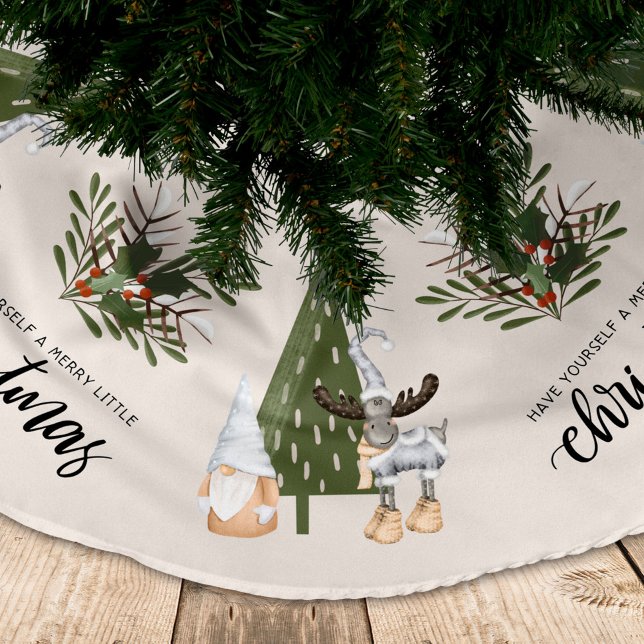 Cute nordic gnome Christmas  Brushed Polyester Tree Skirt (Creator Uploaded)