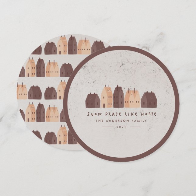 cute nordic scandi modern natural house Christmas  Announcement (Front/Back)