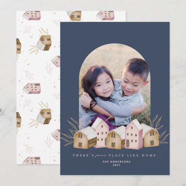 cute nordic scandi modern natural house Christmas  Invitation (Front/Back)