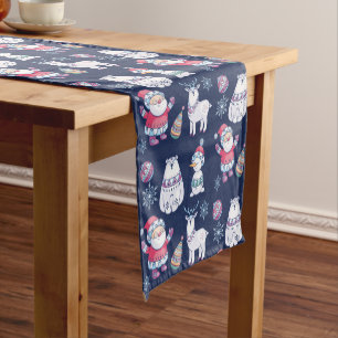 Cute Nordic Style Animals and Santa Pattern Short Table Runner