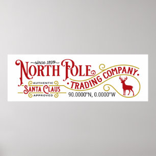 Cute North Pole Business sign poster