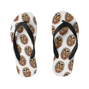 Cute Northern Saw Whet Owl Kid's Thongs