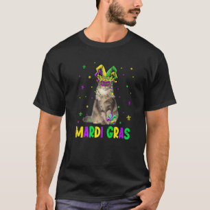 Cute Norwegian Forest Cat Cat Carnival Mask Mardi  T-Shirt