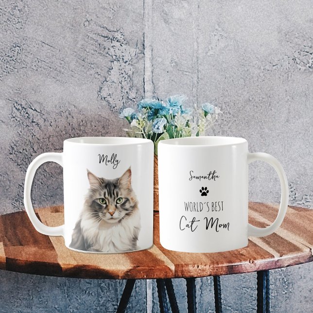 Cute Norwegian Forest Cat Custom Best Mum / Dad  Coffee Mug (Creator Uploaded)