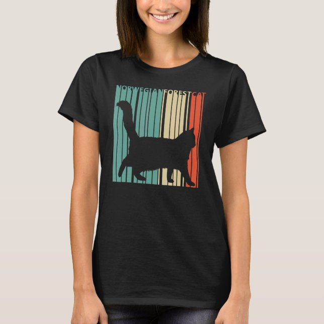 Cute Norwegian Forest Cat T-Shirt (Front)