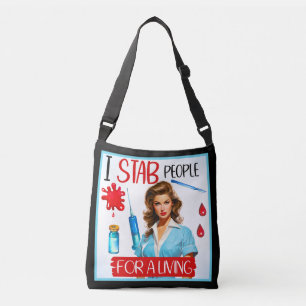 Cute Nostalgic Nurse Pinup_ For a Living Crossbody Bag