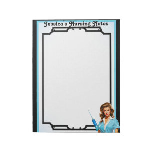 Cute Nostalgic Nurse Pinup_  For a Living Notepad