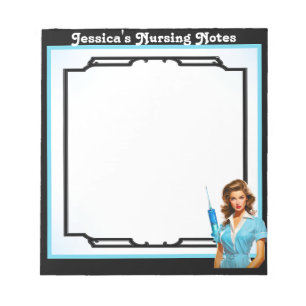 Cute Nostalgic Nurse Pinup_  For a Living Notepad