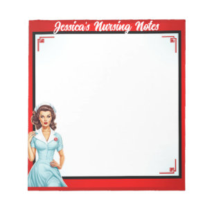 Cute Nostalgic Nurse Pinup_  I Like Big Veins Notepad