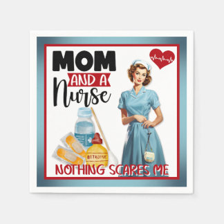 Cute Nostalgic Nurse Pinup Mum and Nurse Napkin